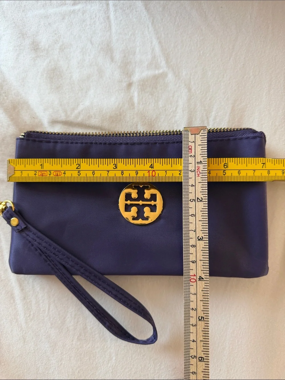Tory Burch Purple Nylon Wristlet BROKEN SNAP RELEASE For strap